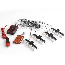 4LED 스트로브 조명 경찰 점멸 스트로보 스코프 자동차에 대한 fso 자동 플래시 led 라이트 깜박임, [04] wireless 4 LEDs, [09] White and Green