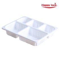 해피락 배달 포장 실링용기 23194-5A 23194-2A 2칸 5칸 뚜껑 600개, 23194-5A 600개, 화이트