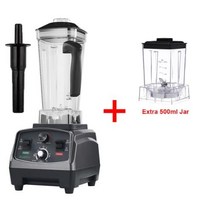믹서 BioloMix 3HP 2200W 튼튼한 상용 등급 타이머 블렌더 쥬서 과일 식품 프로세서 얼음 스무디 BPA 없음 2L 용기 증정 믹서기 과즙기 분쇄기, Extra 500ml dry Jar_CHINA | 미국