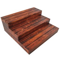 실외 방부목 계단 탄화목 거치대 코너 화대 주택, 2단폭 100 깊이 60 높이 40