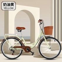 클래식 자전거 출퇴근용 학생 경량 레트로 남녀 남자 출퇴근자전거, 6단, 26인치, 옵션23