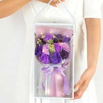 아르띠콜로 러블리 송송 장미 LED 꽃다발, 퍼플
