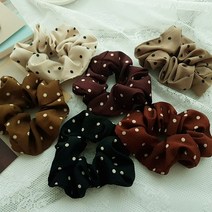 땡땡이 여성 포근한 컬러 반머리 똥머리 연예인 곱창 머리끈 묶음머리 862