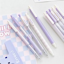K-mate젤펜세트/볼펜세트/볼펜5p/0.38mm/0.5mm/검정색볼펜세트/팬시/사무/회사/사은품/판촉/문구/볼펜/예쁜볼펜, 바닐라퍼플