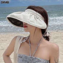 블랙글라스 선캡 여성 여름 비치 자외선 차단 썬캡 접이식 빈 모자