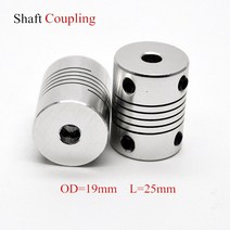 보수용품 알루미늄 cnc 모터 턱 샤프트 커플러 5mm 8mm 플렉시블 커플 링 od 19x25mm dropshipping 34566.357810mm, 7x7