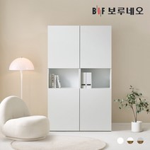 보루네오 뮤센 거실장 키큰장 1200 B세트 높은 월플렉스, 오크화이트 MSS137