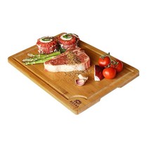 나무 도마 대나무 항균 서빙보드 치즈 플래터 스테이크 플레이트, 대형 46 x 30cm
