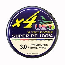 아싸낚시-UST 슈퍼파워 4합사 멀티 컬러 300m, 4합사 300m 1.0호