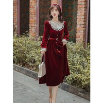 고급 벨벳 레드 롱 드레스 신부용 긴 정장 가을 겨울 약혼 예복 여성 우아한 의류 레이스