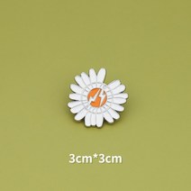 플라워 브로치 뱃지 데이지 꽃 화이트 3+1