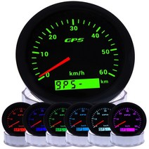 오토바이 선박용 85mm gps 속도계 7 색 백라이트 30 200kmh 보트 자동차 트럭 속도 게이지 미터 (gps 안테나 포함), 120kmh ws