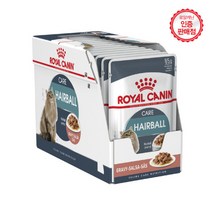 [브이펫] 로얄캐닌 고양이파우치 그레이비 헤어볼케어 85g 12개/장내 헤어볼축적, 상세 설명 참조