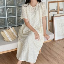 핏앤제이 ㅡ 잘레로반팔 와플 롱원피스