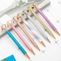 제이킨 보석펜 큐빅 다이아 보석 볼펜 다이아몬드, 레인보우+투명사각케이스