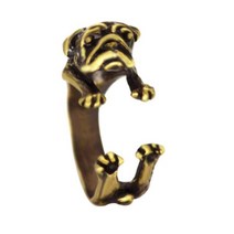 Chereda Boho 세련된 빈티지 동물의 반지 조정 가능한 마우스 골든 리트리버 코뿔소 골동품 포장 잡초 반지 여성 선물