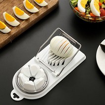 [스윗브릿지] 2-in-one 계란 슬라이서 에그 분할 커터기, 화이트