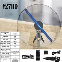 3D홀로그램팬 프로젝터 디스플레이 광고판 3d 원격 와이파이 제어 27-85cm 34, y27hd 세트, au 플러그