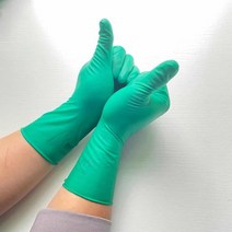 일회용라텍스장갑 옥스포드 고퀄리티 주방화장실 용역 기계 물 산업 내마모성 오래사용 방호 딩칭 2919070859, 그린 옥스포드 M사이즈 20 겹