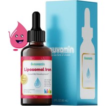 미국직구 Nuvamin – 아기 유아 어린이 및 성인용 액체 리포좀 철 방울 2Fl.Oz(60ml) 120일 1회 제공. 훌륭한 맛 - 올 내추럴 - 비건 - 뛰어난 업저브력 베리 맛, 수량, 상세참조