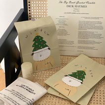 크리스마스 선물 포장 봉투 페이퍼백 각대 답례 크라프트 종이봉투, 06 : 스티커_땡큐