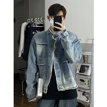 차이나카라 청자켓 데님 데일리 캐주얼 재킷