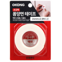 오공 초강력 폼양면 테이프 백색 24mm x 2.5m, 10개입
