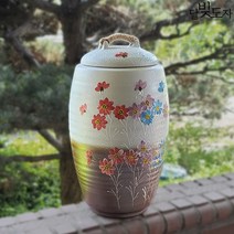 달빚도자 코스모스 20kg 쌀독 분청투톤 쌀항아리+뚜껑포함 (일자형)