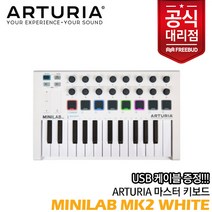 Arturia 아투리아 MiniLab MK2 White 마스터키보드미디 컨트롤러 [케이블 증정], 단품