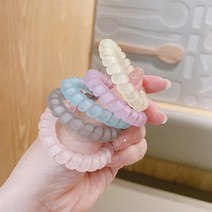 자국 안남는 전화기 당고 똥 머리 스프링 머리끈 밴드 5개세트, 무광 파스텔 스프링 헤어밴드 5개 세트