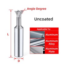 카바이드 도브테일 밀링 커터 CNC 공구 45 60 75 도 텅스텐 스틸 금속 가공, D20x75L, Uncoated, 45 degree