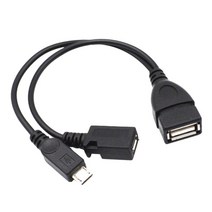 마이크로 USB 분배기 케이블 OTG 전원 증강 케이블 USB 2.0 여성-마이크로, 설명, 블랙, 플라스틱