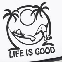 텍스트 LIFEISGOOD 차량용스티커 / 캠핑카 스크래치 깔끔한 차량부분랩핑 차량도어, 화이트
