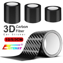 카본테이프 3D 탄소 섬유 비닐 자동차 스티커 DIY 접착제 보호기 스트립 자동 도어 씰 사이드 미러 스크래치 방지 테이프 방수 보호 필름, [03] Width 10cm, [03] Length 5m