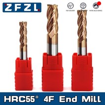 연마기 그라인더 폴리싱기 Hrc55 카바이드 엔드 밀 1 2 4 5 6 8 10 12mm 4 플루트 밀링 커터 합금 코팅 텅스텐 강철 절삭 공구 cnc maching, 2 4 5 6 8 10 12 자산, 5개