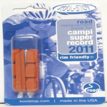 Kool Stop Campagnolo Super Record Road Replacement Pads Caliper Pads Threaded Posts Salmon Pair, 1