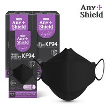 애니쉴드 써멀라이트 블랙 황사방역용마스크 KF94 대형 60개입, 애니쉴드 라이트 블랙 KF94마스크 60개입