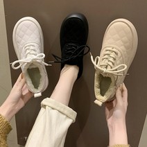 털 슬립온 겨울 통굽 퍼 로퍼 레이스업 뽀글이 운동화