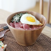 오반자이 메이플 우드 면기 레트로식기 깔끔한면기 나무그릇 우드볼 샐러드그릇 우드주방용품