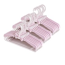 센스이따 귀여운 리본 조절 가능 아동 옷걸이 바지걸이, 핑크 옷걸이 30개
