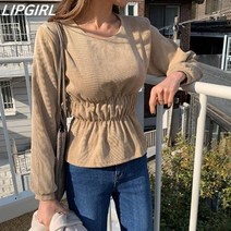 [립걸]리린 코듀로이 셔링블라우스