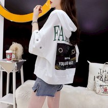 여자 후드 티 반팔 오버사이즈 루즈 캐주얼 의류 센스 여름