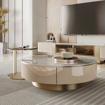 이태리식 럭셔리 암반 거실장 티 탁자 테이블 티타늄 스테인레이스 강화유리, 2m다. 거실장