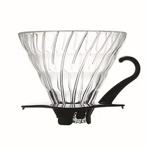 Hario V60 유리 커피 드리퍼 사이즈 02 화이트, Black, Size 03