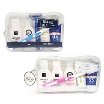 [MantaX] 국내 해외 여행용 세면도구 6종세트 샴푸 바디워시 칫솔 치약 여성용 남성용 택1, 남성용 여행용세트