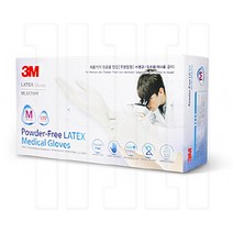 3M 라텍스장갑 MLX570PF 진료용 사이즈 L, 1박스, 100매입, 대(L)