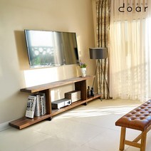 도아르 ㅍ형 북유럽 원목 거실장 TV 선반 티비 다이, 카르페 1-대형(멀바우원목)