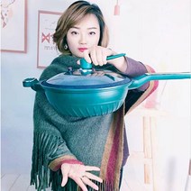 프레셔 캐서롤 압력솥 방폭 저압냄비 탕냄비 통용 리드 포함 가스 인덕션 통용, 웍 + 뚜껑