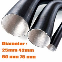 25mm 42mm 60mm 75mm 직경 100-500cm 길이 공기 디젤 주차 히터 덕트 파이프 튜브 호스 webasto eberspacher 자동차 캠핑카 주름관 유공관, 42mm 길이 500cm