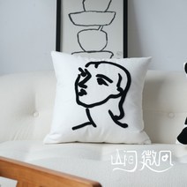 블루 벨벳 패브릭 쿠션 커버 솜 앙리마티스 인테리어 쇼파 침대 등받이 사각 꽈배기쿠션, 45x45cm(베개심 포함), C